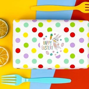 60 Ct.  2 Inch Easter Theme Stickers Labels Roll - Easter Bunny and Eggs…